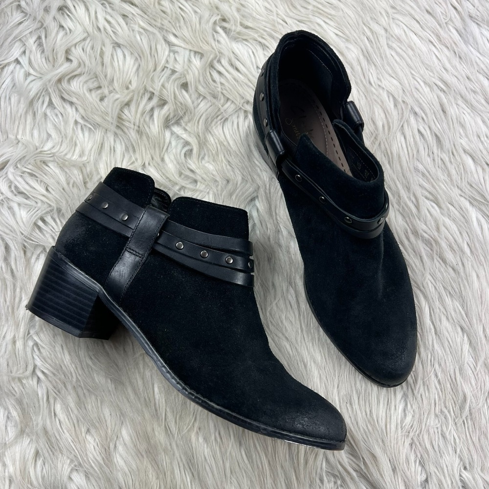 Clarks Sumerset Women's 9.5 Black Suede Breccan Ankle Boots Western